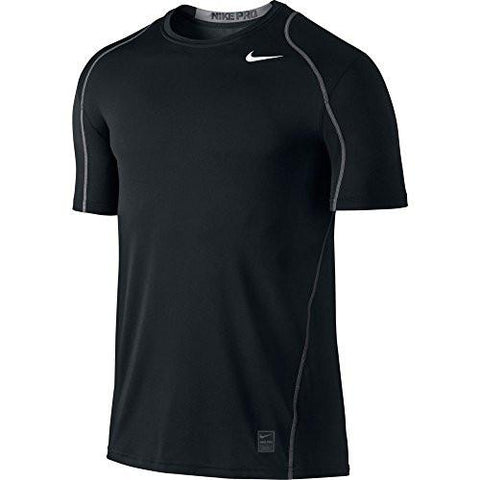 NIKE MEN PRO FITTED SHORT SLEEVE SHIRT BLACKDARK GREYWHITE MEDIUM