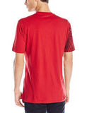Short Sleeve Foil And Screen Print Tshirt With Slanting Dark Red XLarge