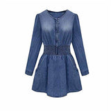 Denim DressHemlock Ladies Dress Shirt Party Mini Dress L Blue