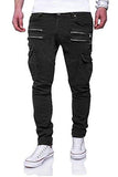 Behype Biker With Attached Zippers And Cargo Pockets Rj3196 Black W30