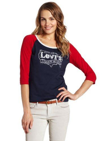 Levi Raglan Sleeve TShirt with Studs Navy Large