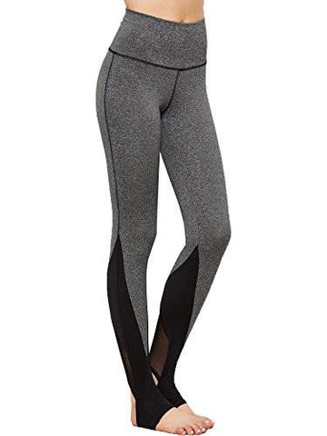 Leggings Crisscross Stirrup Tights Gym Yoga Workout Pants Large Heather Grey