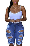 Dokotoo Casual Denim Destroyed Bermuda Shorts Large Denim