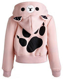 Jersey Fleece Back Hoodies Sweatshirt With Kangaroo Pocket Sweet Pink Size 2T