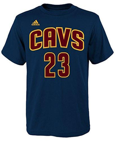 Lebron James Youth Cleveland Cavaliers Navy Name And Number Jersey Tshirt Large 1416