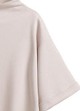 Sweatyrocks 34 Sleeve Mock Neck Dip Hem Classy Tshirt Tops Apricot