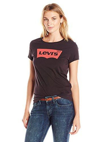 Levi Slim Crew Neck Tee Shirt Core Batwing Black Medium