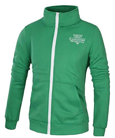 M2MO CASUAL LONG SLEEVE ZIPPER CARDIGAN SWEATER COAT GREEN US S