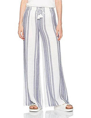 Sun Spell Wide Leg Smocked Waist Beach Pant Navy L