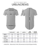 URBANCREWS Hipster Hip Hop Basic Longline Crewneck Tshirt KHAKI 2XL