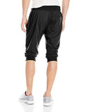 Jogger Capri Pants Basic Solid Colors In 34 Length And French Terry Fabric Black Large