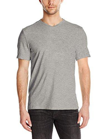 JEANS MEN SHORT SLEEVE MIXED MEDIA VNECK TSHIRT MED CHARCOAL HT XLARGE
