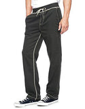 Wide Leg Big T Stitch Sweatpants Jet Black XXLarge