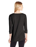 CALVIN KLEIN PERFORMANCE WOMEN TIC TAC TOE 34 SLEEVE RAGLAN SHIRTTAIL PULLOVER BLACK M