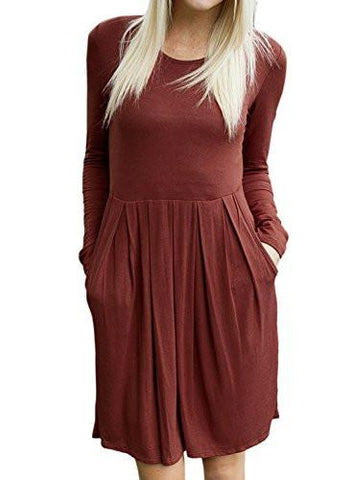 Creti Fashion Casual Slim Fit and Flare Tunic dress T Shirt Dress