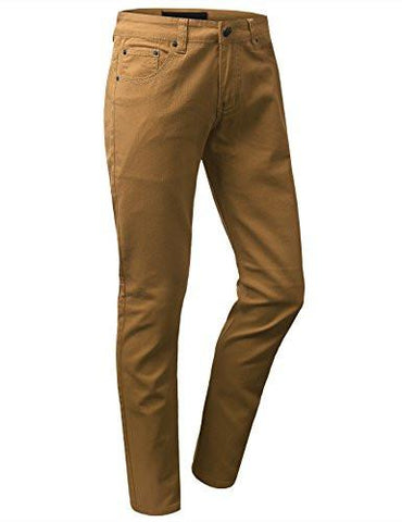Hipster Hip Hop Solid Color Skinny Fit Pants Wheat 30X30