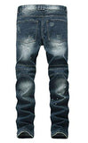 Ripped Slim Straight Fit Biker Dark Blueus 32