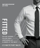 Poplin Fitted Solid Point Collar Dress Shirt White 16 Neck 3233 Sleeve