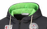 M2MO CASUAL LETTER PRINT ZIPPER CARDIGAN HOODED SWEATER TWO US M