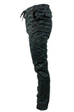 Leaf Print Drop Crotch Jogger Pants Black 34