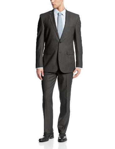 2 Button Side Vent Wool Suit With Flat Front Pant Brown 42 Regular