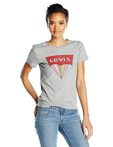 Levi Perfect Graphic Tee Shirt 3D Batwing Smokestack Htr Medium