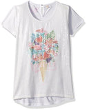 GUESS LITTLE GIRLS SHORT SLEEVE SPARKLE ICE CREAM TSHIRT TRUE WHITE 3T