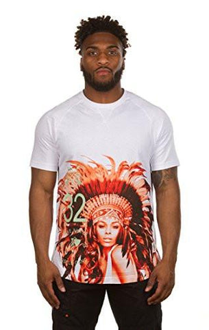 Hustle Gang Hot Feather Short Sve Knit Tshirt L White