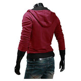 SUNNORN AUTUMN ZIPPER HOODIE CASUAL TOP COAT CARDIGAN SLIM HOODED JACKET M WINE RED