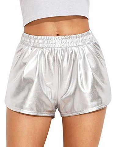 Shorts Yoga Shorts Jogger Running Athletic Hot Shorts Silver Silver Large