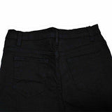 High Waist Knee Skinny Denim Distressed Ripped Boyfriend M Black