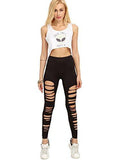 Leggings Cutout Skinny Tights Ripped Yoga Workout Pants Black Small
