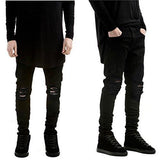 Leward Slim Fit Black Stretch Destroyed Ripped Skinny Denim 34 Black
