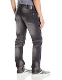 Basic Flex Slim Straight Stretch Fit Washed Denim Pants Long Black Sand 30X32