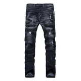 Stretch Straight Zipper Deco W32 01 Black