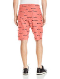 Life Reverse Weave French Terry Short With All Over Cw Chp Script Ripe Papaya Red L