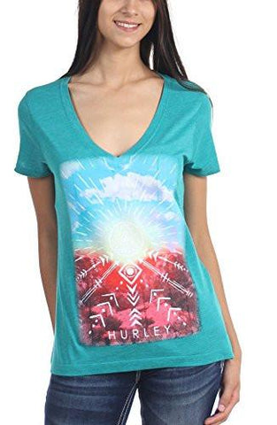 Hurley Oasis Prem VNeck TShirt Size: Medium Color: Heather Rio Teal