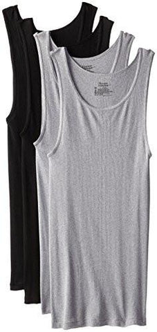 Comfortsoft Dyed Tank 4Pack Blackgrey Large