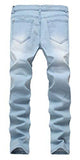 Light Blue Skinny Stretch Washed Slim Fit Straight Pencil Pants W34×32L