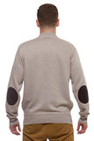 Ecko Unltd Marled Quarter Zip Long Sleeve Elbow Patch Sweater Taupe M