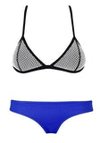 Muxilove Bright Mesh Wet Suit Neoprene Bikini Swimsuit Triangle Top Swimsuitfbablue Medium