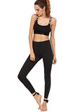 High Waist Lace Up Leggings Slim Cut Out Yoga Pants #Black S