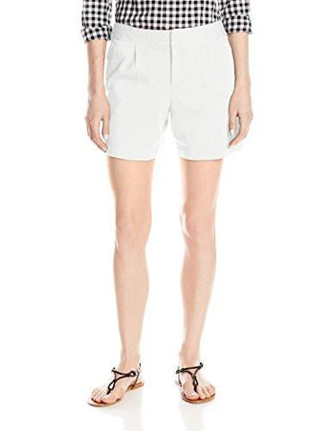 Pleat Front Short White 10 Petite