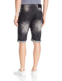SOUTHPOLE DENIM SHORTS WITH DESTRUCTED RIPPED AND REPAIRED BLACK SAND 38