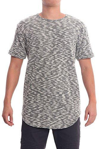 Eptm Curved Hem Extended Length Loop French Terry Tshirt Ep5570 Black 2XLarge G14E