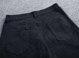 Leward Slim Fit Black Stretch Destroyed Ripped Skinny Denim 34 Black