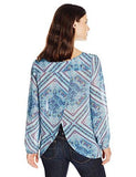 Rock 47 Long Sleeve Shirt AquaBlueNavyCoralSkullFloral Print Medium