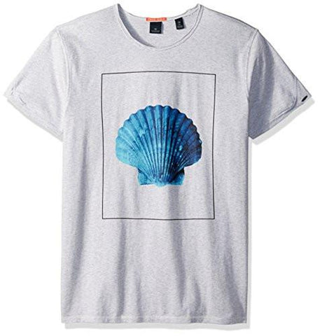 Scotch & Soda Tee in Jersey Quality with Artwork Light Grey Melange Small