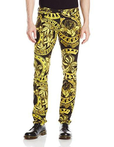 Allover Print Denim Jean Nero 40