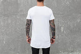 VITALY DESIGN ELONGATED CONTEMPORARY FISHTAIL LONG TSHIRT L WHITE